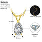 925 Sterling Silver Necklace - 1ct Pear Cut VVS Moissanite Diamond Solitaire Pendant Engagement Gift