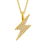925 Sterling Silver - VVS Moissanite Diamond  Lightning Charm Pendant Necklace