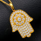 Arab Jewellery Pure Silver - VVS Moissanite Hamsa Hand Charm Pendant Necklace Lucky Charm For Men Women