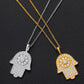 Arab Jewellery Pure Silver - VVS Moissanite Hamsa Hand Charm Pendant Necklace Lucky Charm For Men Women