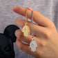 Arab Jewellery Pure Silver - VVS Moissanite Hamsa Hand Charm Pendant Necklace Lucky Charm For Men Women
