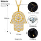Arab Jewellery Pure Silver - VVS Moissanite Hamsa Hand Charm Pendant Necklace Lucky Charm For Men Women
