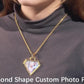 ashion Personalize Sublimation Blank Diamond Shape Baguette Zircon Custom Photo Frame Pendant Necklace