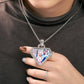 ashion Personalize Sublimation Blank Diamond Shape Baguette Zircon Custom Photo Frame Pendant Necklace