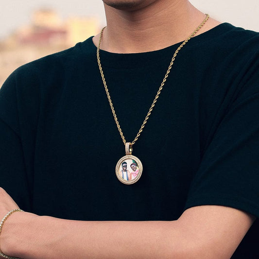 Gold Plated Baguette Chain - Iced Out  Zircon Diamond Pendant