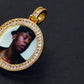 Charms For Jewelry Making Round Personalised Custom Name photo Frame Pendant With Chain