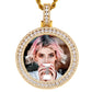 Charms For Jewelry Making Round Personalised Custom Name photo Frame Pendant With Chain