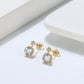 gold natural diamond studs earrings