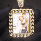 Cuban Shape Custom Photo Pendant Wholesale Gold Plated Zircon Diamond Picture Pendant Necklace