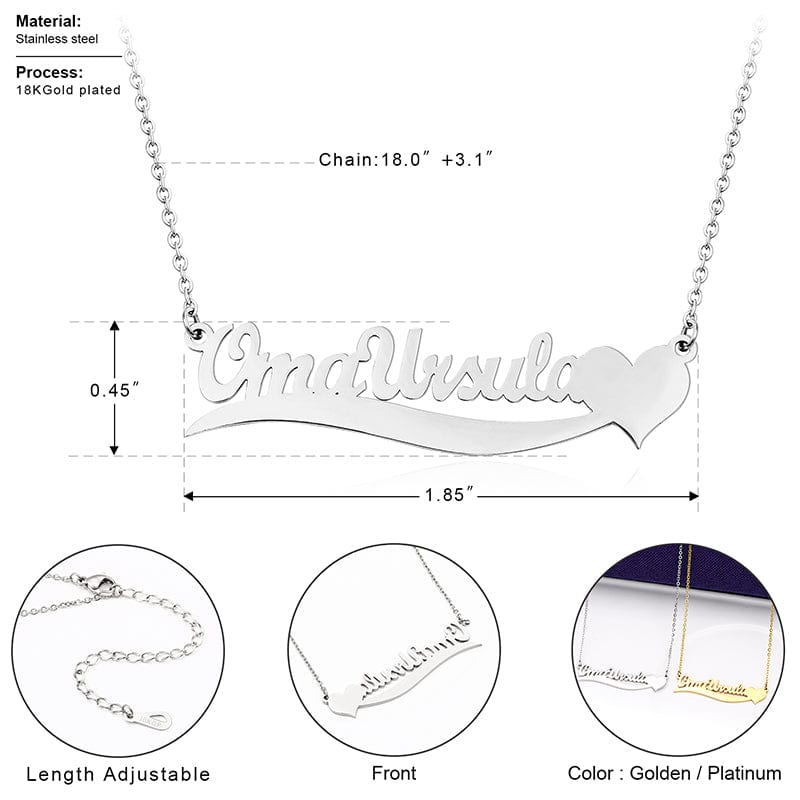 Custom 18K Gold Plated Stainless Steel Adjustable Cuban Link Letter Charm Necklace Pendant