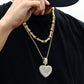 Custom Gold Filled Jewelry Heart Charms Necklace Iced Out Moissanite Picture Pendant