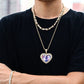 Custom Heart Shape 18k Gold Plated Jewelry Findings Cuban Chain Picture Pendant