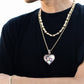 Custom Heart Shape Iced Out Cuban Chain Photo Pendant Designer Charms For Jewelry Making