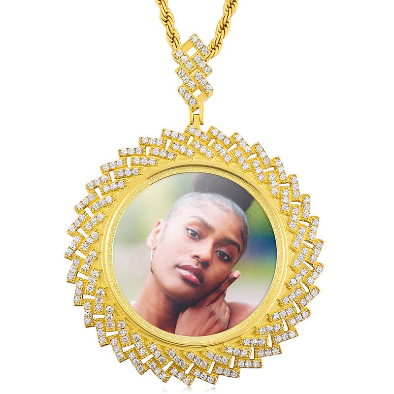 Custom Photo Pendant Chic Hip Hop Silver 925 Jewelry Charm Necklace Bling Custom Picture Pendant For Men Women