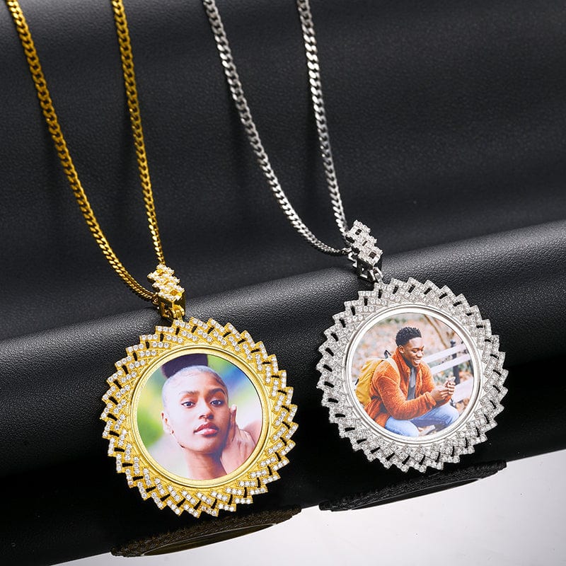 Custom Photo Pendant Chic Hip Hop Silver 925 Jewelry Charm Necklace Bling Custom Picture Pendant For Men Women