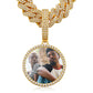 Custom Photo Sublimation Blanks Pendant 12mm Luxury Miami Cuban Link Chain Necklace