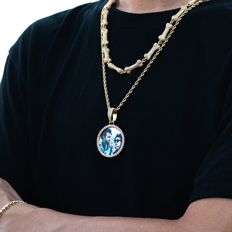 Custom Round Hip Hop Charms Cameo Pendant Natural Stone Pendant For Jewelry Making With Picture