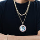 Custom Round Shape Gold Plated Necklace Bling Silver Jewelry Picture Pendant For Men Women