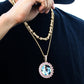 Custom Round Shape Gold Plated Necklace Bling Silver Jewelry Picture Pendant For Men Women