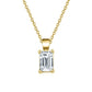 Dainty 1.0 Carat Emerald Moissanite Diamond Necklace - Solid Gold Radiant Dangling Pendant