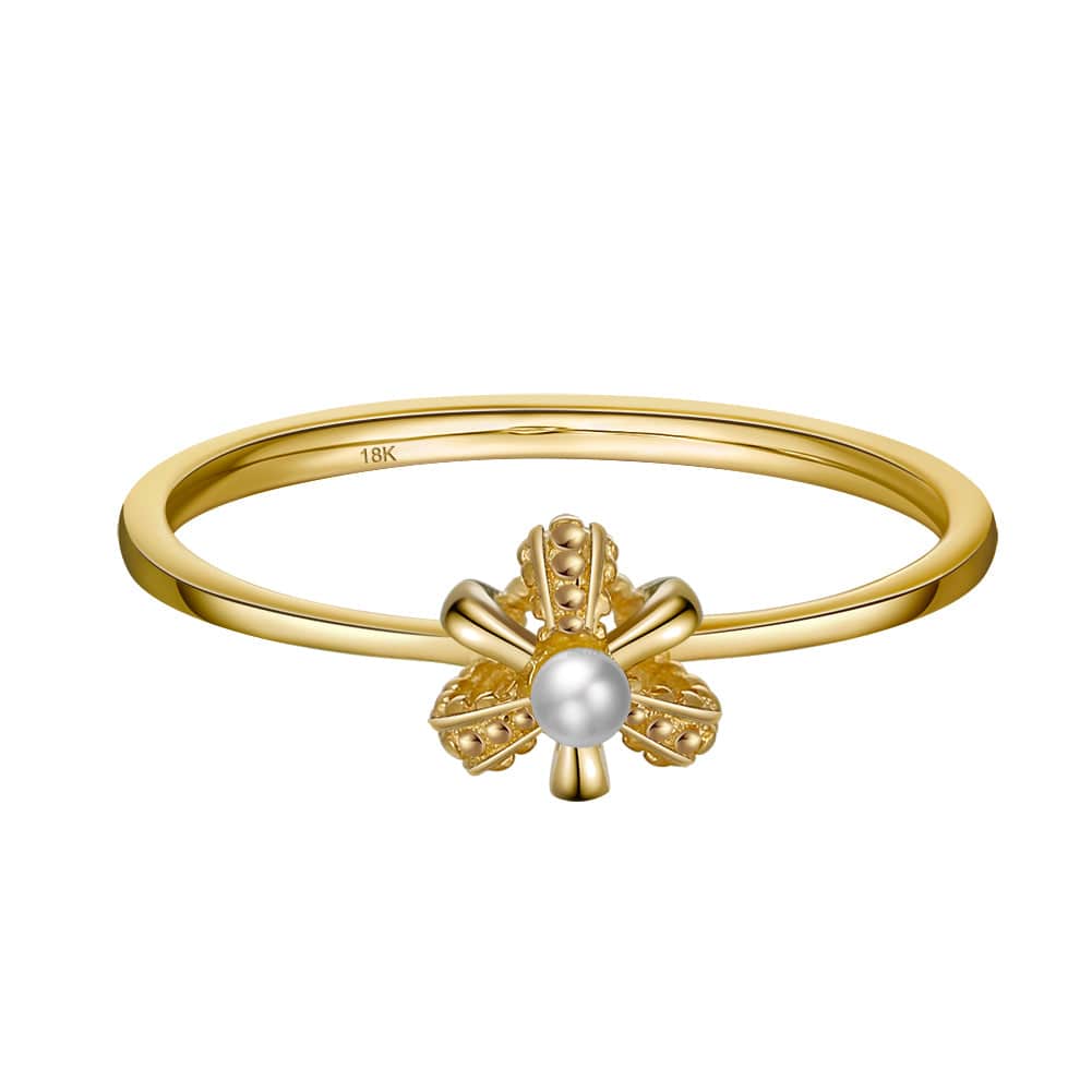 Dainty Cultured Fresh Water Pearl Flower Rings
