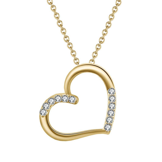 Dainty Gold  Jewelry - Moissanite Diamond Heart Pendant Necklace