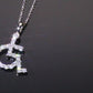 Design Wheelchair Statement Charm - Necklace Gold Silver Plated Silver Moissanite Pendant