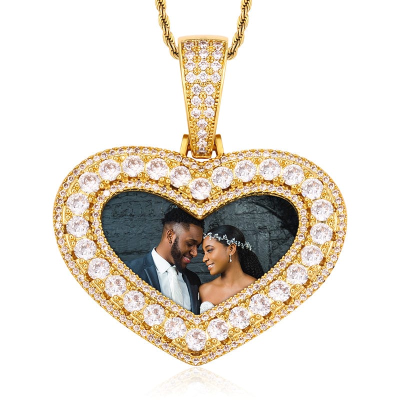 Designer Charms Locket Necklace Pendant Iced Out Gold Plated Custom Photo Pendant
