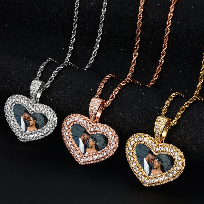 Designer Charms Locket Necklace Pendant Iced Out Gold Plated Custom Photo Pendant