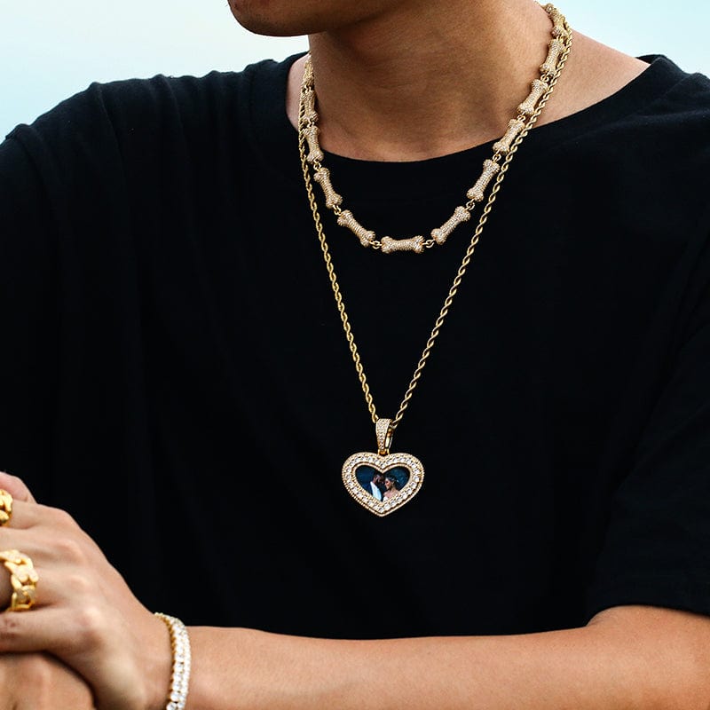 Designer Charms Locket Necklace Pendant Iced Out Gold Plated Custom Photo Pendant