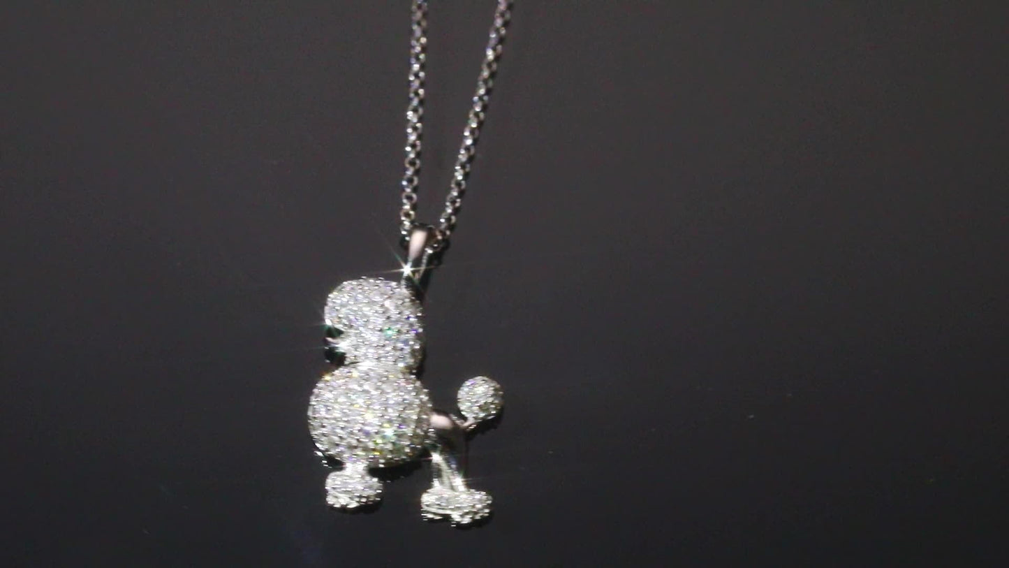 Dog Charm Jewelry 18K Gold Plated Silver Pendant Moissante Diamond Pendant