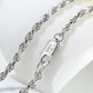 Elegant Neck Chain - 925 Sterling Silver Necklace - 1.7mm Diamond-Cut Rope