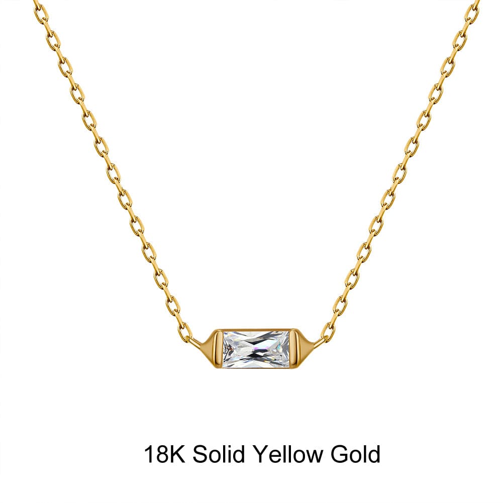 EN19-G (18K) Moissanite Diamonds Pendant -Solid Gold Necklace