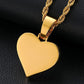 Engrave Name 18K Gold Plated Heart Pendant Necklace Iced Out Custom Photo Pendant