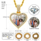 Engrave Name 18K Gold Plated Heart Pendant Necklace Iced Out Custom Photo Pendant