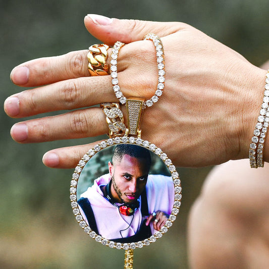 Custom Sublimation Necklace - Iced Out Diamond  Pendant