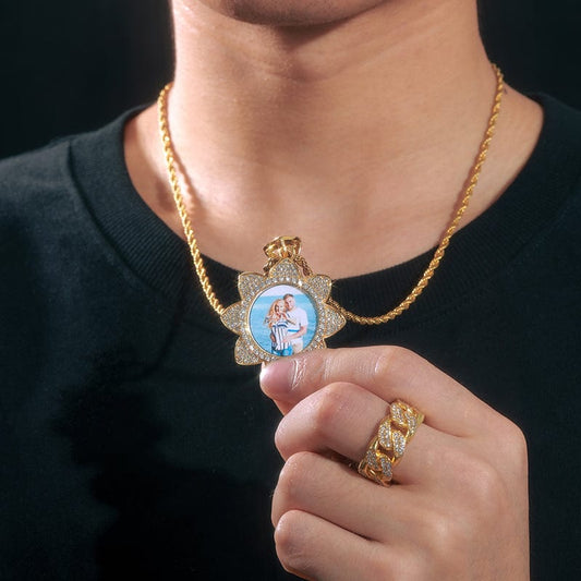 Custom Flower Shape Iced Out Pendant
