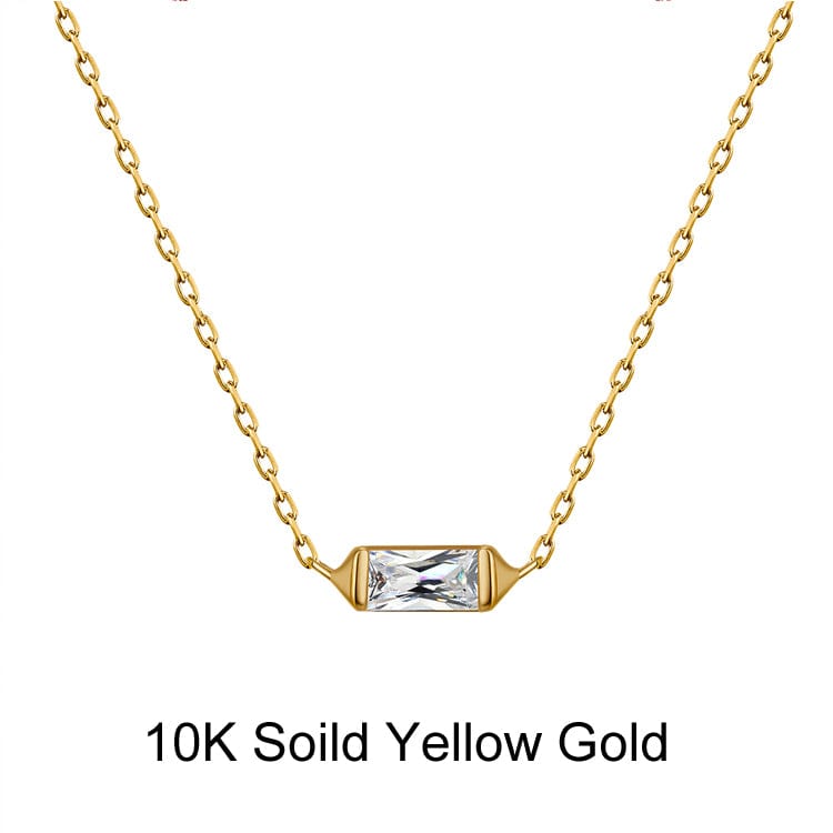 FN19-G (10K) Moissanite Diamonds Pendant -Solid Gold Necklace