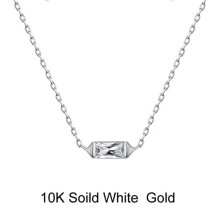 FN19-P (10K) Moissanite Diamonds Pendant -Solid Gold Necklace