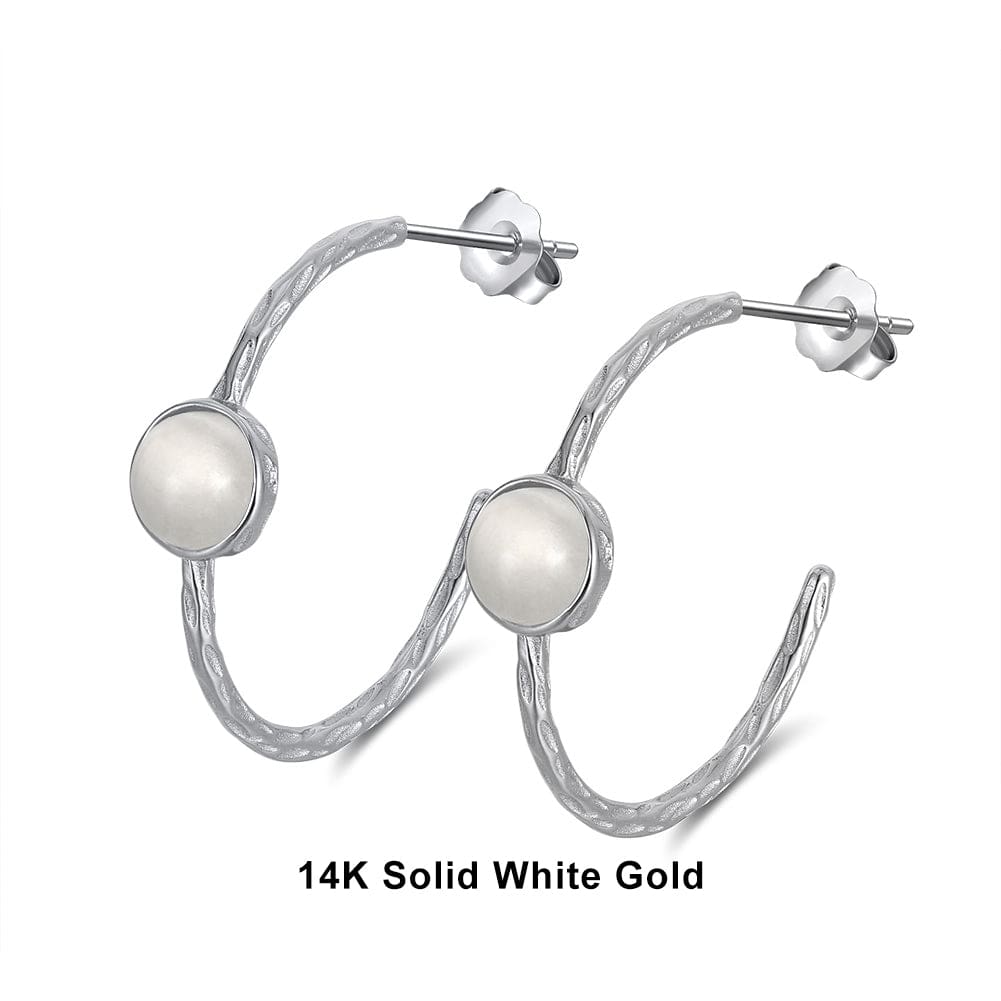 18k solid gold pearl stud earrrings