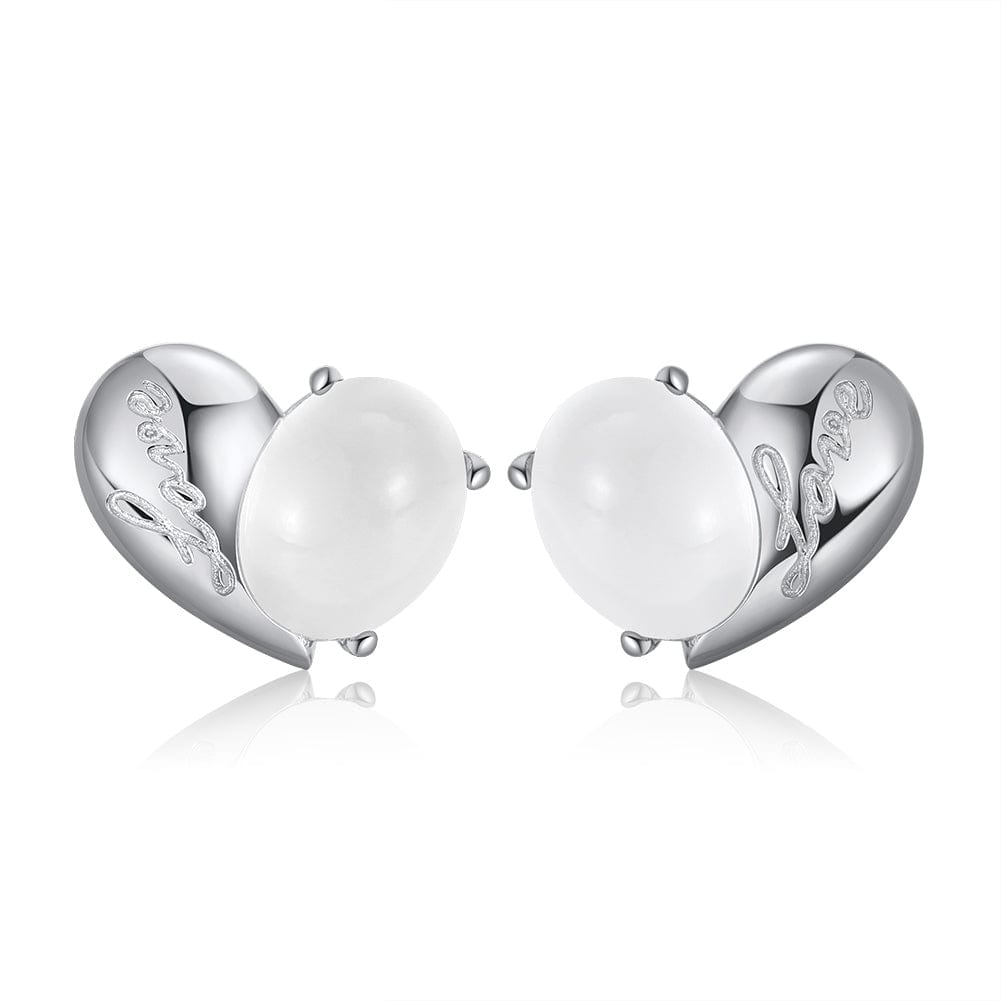 GME08-P RINNTIN GMN08 Fine jewelry Sterling Silver 925 Genuine Natural Moonstone Gemstone Pendant Heart Necklace Set for Women Girls