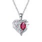 GMN07-P RINNTIN GMN07 Handmade Dainty Sterling Silver Heart Necklace Set Genuine Garnet Natural Gemstone Jewelry Set Gift for Women