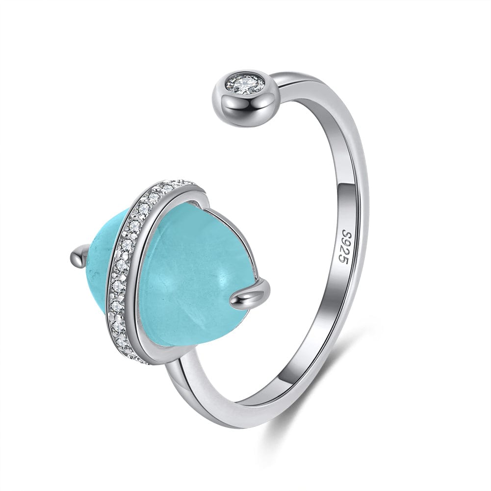 GMR03-P RINNTIN GM 100% Genuine Natural Aquamarine Set 925 Sterling Silver Necklace Gemstone Jewelry Set for Women Girls
