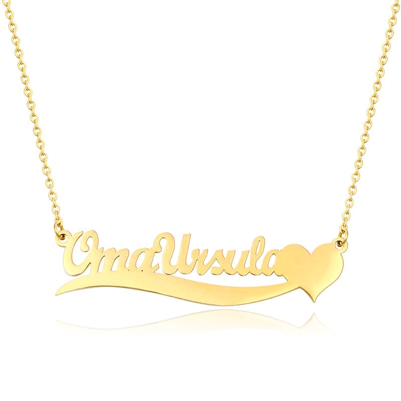 Gold Custom 18K Gold Plated Stainless Steel Adjustable Cuban Link Letter Charm Necklace Pendant