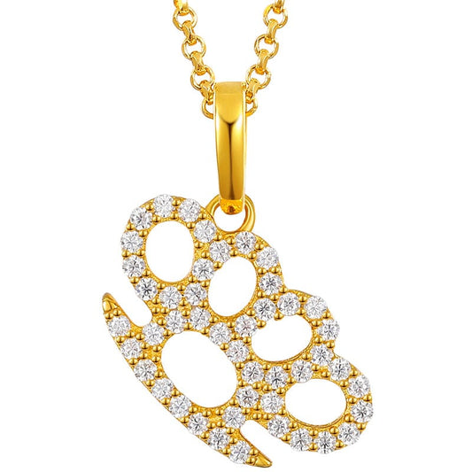 Gold Gold Filled Solid Silver 925 Moissanite Diamond Pendant Charm Necklace