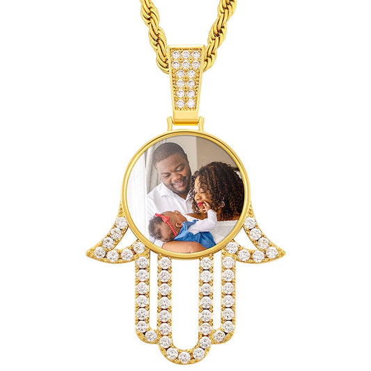 Gold Plated Jellyfish Shape Photo Pendant