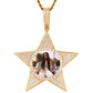 Gold Hip Hop Luxury Charms Star Iced Out Pendant Custom CZ Gemstone Picture Pendant For Men