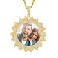 Gold Hot Sun  Custom Photo Necklace Iced Out Picture Frame Charm Pendant With Chain