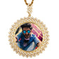 Gold Necklace Charms Plated In Gold Custom Flower Hip Hop Picture Pendant For Mens