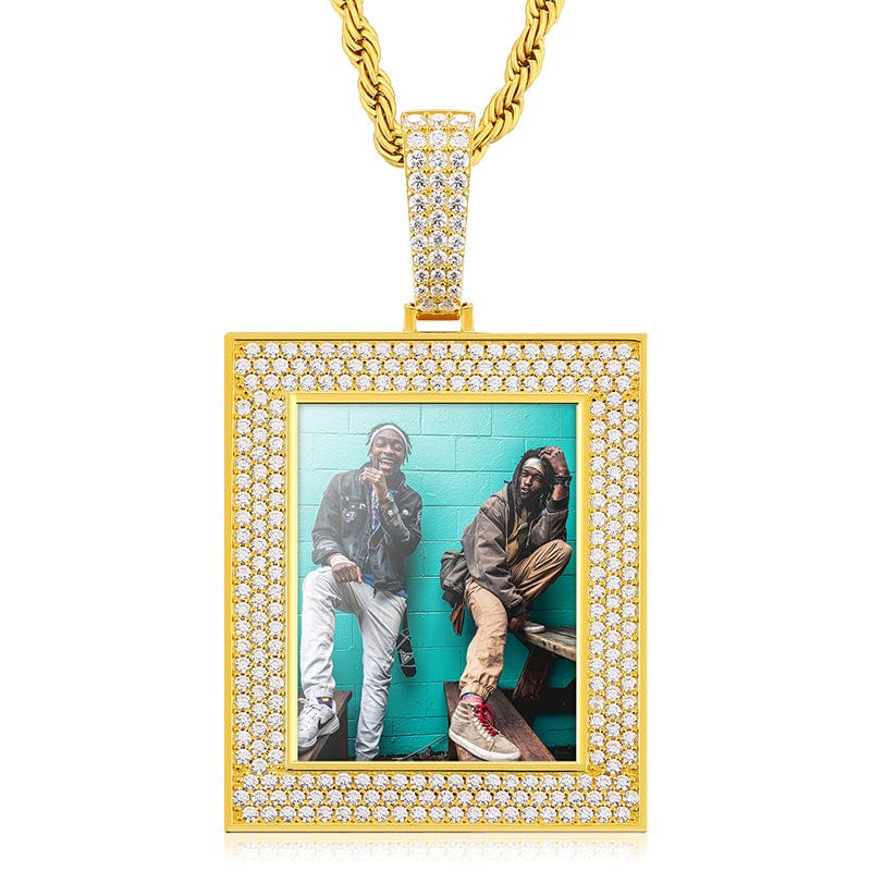 Gold New Arrival 925 Sterling Silver Jewelry Hip Hop Sublimation Blanks Charm Picture Pendant Custom Photo Pendant